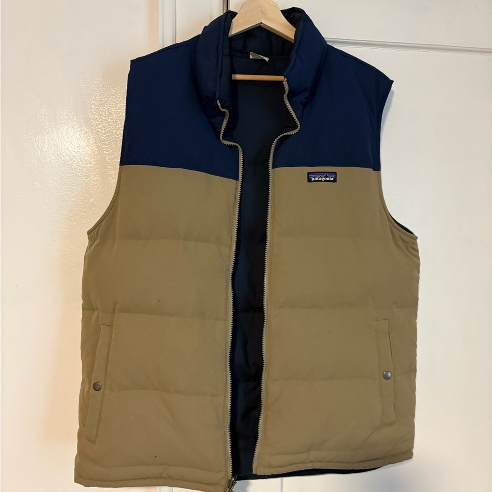 Patagonia Blue and Tan Insulated Vest